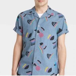 Target Take Pride Men's Blue Patterned Shirt Unisex